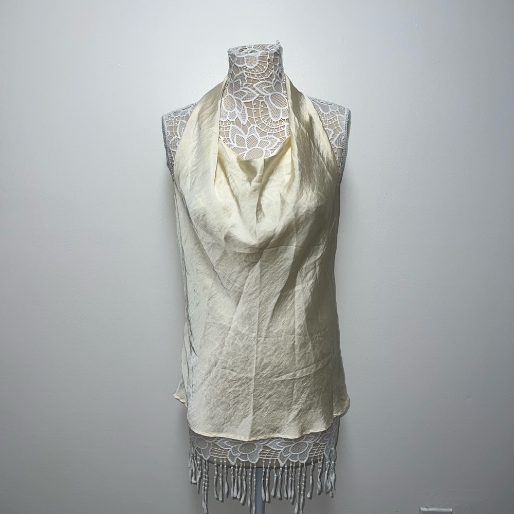 Cream Silk Top